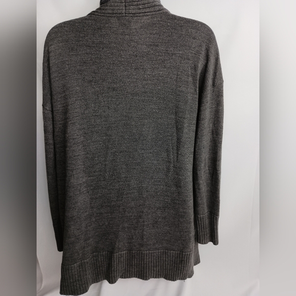ANN TAYLOR Coatigan Office L Gray Women's Open Front Cardigan Duster Sweater - Picture 7 of 8